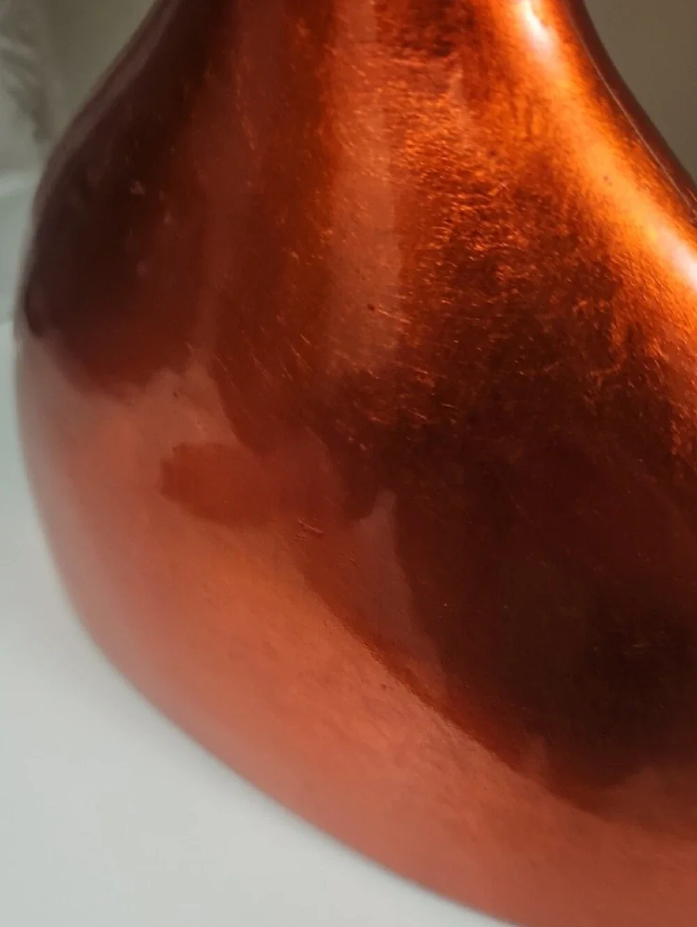 Metallic Orange Decorative Vase With Peacock Feathers - Unbranded  Base 6